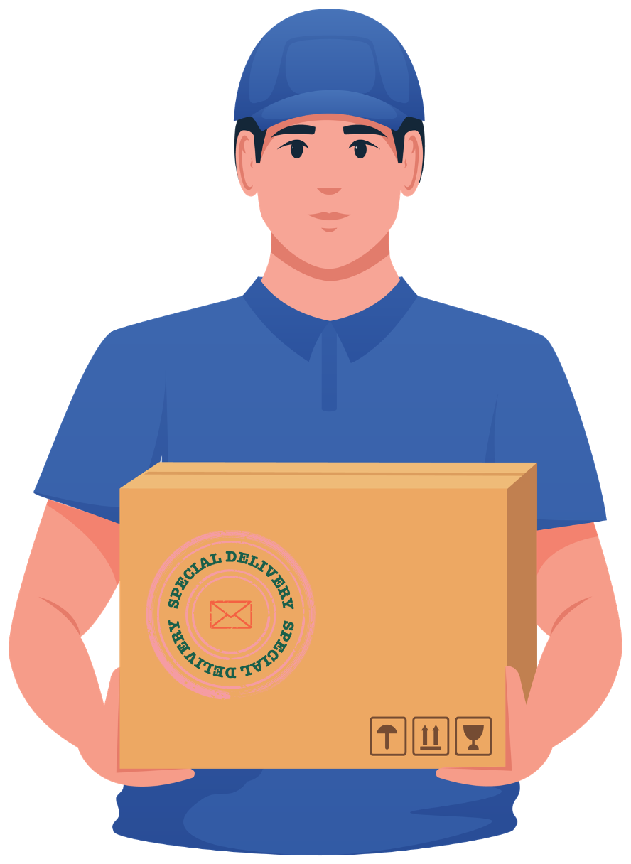 Courier carrying a package